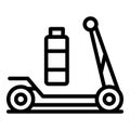 Full battery electric scooter icon, outline style Royalty Free Stock Photo