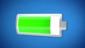 Almost full battery, green indicator, energy saving, lifespan of electronics Royalty Free Stock Photo