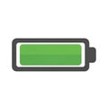 Full battery icon with green charge indicator on transparent background Royalty Free Stock Photo