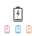 Full battery icon set vector illustration flat style Royalty Free Stock Photo