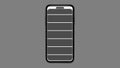 Full battery line icon on screen of smartphone on grey background.