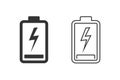 Full battery line icon set vector illustration Royalty Free Stock Photo