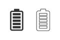 Full battery line icon set vector