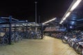 Full bicycle shed at Sassenheim train station in the Netherlands Royalty Free Stock Photo