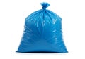 Full blue plastic garbage bag on a white background Royalty Free Stock Photo