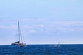 Full boat of whale watchers viewing a playful humpback whale on Maui. Royalty Free Stock Photo