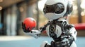 full-body android pet robot playing fetch, interactive game, advanced mechanics