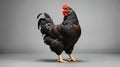 full body of black chicken hen standing isolated white background use for farm animals and livestock theme Royalty Free Stock Photo