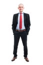 Full body of business man with hands in pockets Royalty Free Stock Photo