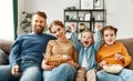 Happy family spending time together at home Royalty Free Stock Photo