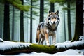 Full body close up of highly detailed photograph of wolf