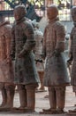 Full body closeup of soldiers at excavation in Terracotta Army museum, Xian, China Royalty Free Stock Photo