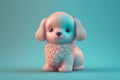 Full body 3d artwork of cute little dog, soft pastel gradients, pop mart toys