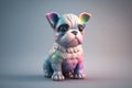 Full body 3d artwork of cute little dog, soft pastel gradients, pop mart toys