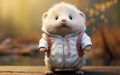 A full-body 3D render of a beaver with a playful expression, Generative Ai