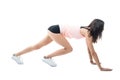 Full body of fit girl exercising wearing shorts Royalty Free Stock Photo
