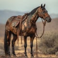 Full body image of brown horse generative AI Royalty Free Stock Photo