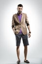 Full body picture of fashionable man with a beard Royalty Free Stock Photo