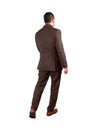Full Body Portrait of Asian Businessman Walking, Rear View Royalty Free Stock Photo