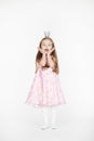 Full body portrait of girl child with blond hair Royalty Free Stock Photo