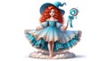 Cherish-Series: Playful Witch with Crescent Moon Wand Royalty Free Stock Photo