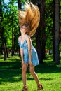 Full body portrait of a young blonde girl Royalty Free Stock Photo