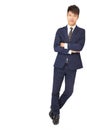 Full body portrait of young happy smiling business man Royalty Free Stock Photo