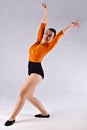 Ballerina Practicing Arm Position and Classical Dance Technique Royalty Free Stock Photo