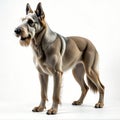 Majestic Adult Dog Breed Studio Shot Canine Portrait Brown and White Fur Muscular Build AI generated.