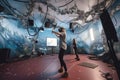 full-body virtual reality experience, with participants exploring different worlds and dimensions