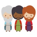 Full body wise men carttoon Royalty Free Stock Photo