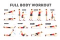 Full body workout set. Exercise for man