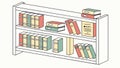 Full Bookshelf with Ladder Vector Art, vector design Generative AI Royalty Free Stock Photo