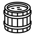 Full bourbon barrel icon, outline style Royalty Free Stock Photo