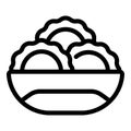 Full bowl food icon outline vector. European dish