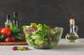 Full bowl of fresh green salad close up Royalty Free Stock Photo