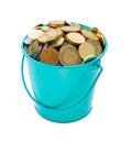 A full bucket of coins
