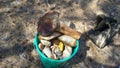 Full bucket of forest mushrooms