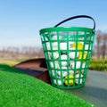 A full bucket of golf balls Royalty Free Stock Photo