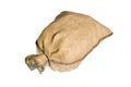 Full burlap sack isolated Royalty Free Stock Photo