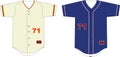 Full Button Front Baseball Jersey Mock Ups Front and Back Vectors