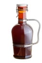 Full capped amber glass German growler jug