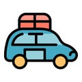 Full car roof icon color outline vector Royalty Free Stock Photo