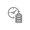Full charging time line icon. Charge, Recharging, Charging, Battery, Energy. Vector illustration isolated. Editable