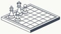 Full Chess Board Setup with All Pieces Vector Illustration, vector design Generative AI Royalty Free Stock Photo