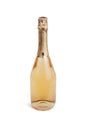 A full closed bottle of champagne wine isolated on a white background