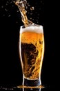 gradient full drink background cold bubble beer splash alcohol foam glass. Generative AI. Royalty Free Stock Photo