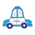 Full color emergency police car transport with siren Royalty Free Stock Photo