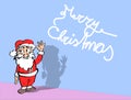 Santa claus - full color x-mas illustration with text Royalty Free Stock Photo