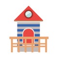 Full color with lifeguard stand tower